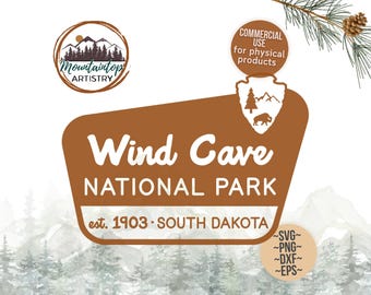 Koszula Parku Narodowego Wind Cave PNG Prezenty z Dakoty Południowej Sztuka ścienna Wind Cave Dakota Południowa Sublimacja Plik Wind Cave Do Wydruku Dakota Południowa SVG