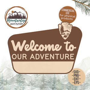 Nationalpark Schild Wald-Hochzeitsgeschenk Abenteuer Hochzeitsschild Waldthema Dekor Natur Wandkunst Nationalpark-Abenteuer SVG