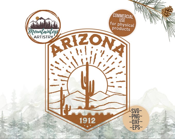 Arizona Gift For Hikers Desert Wall Art Arizona Shirt PNG Saguaro Cactus Gift Arizona Vacation Shirt Desert Vibes Arizona POD Designs Desert