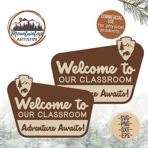 Klassenzimmer Willkommen Schild Abenteuer Wand Kunst Klassen Dekor Nationalpark Thema Willkommen Schild Abenteuer Klassenzimmer Dekor Wald Geschenk für Lehrer