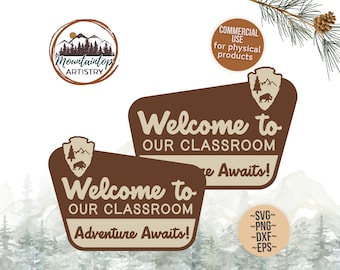 Classroom Welcome Sign Adventure Wall Art Class Decor National Park Theme Welcome Sign Adventure Classroom Decor Woodland Gift For Teachers