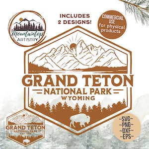 Grand Teton National Park SVG-Dateien für Hemden Wyoming PNG Grand Teton Geschenke Wyoming Berge Wandkunst Grand Teton Drucke für Tshirts SVG
