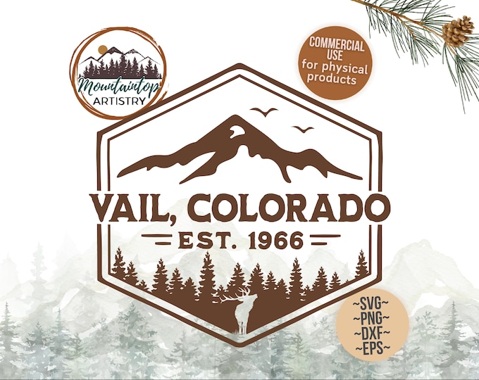 Vail Colorado Wall Art Mountain Colorado Gift Adventure Decal Colorado SVG Mountain Badge Colorado Decor Hiking Shirt PNG Colorado Mountains