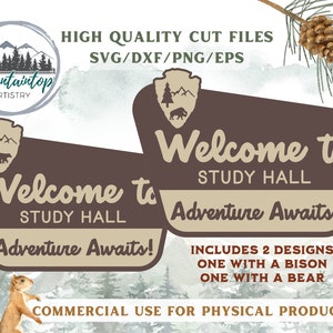 Study Hall Classroom Welcome Sign National Park Class Decor Woodland Theme Study Hall Sign Forest Classroom Printable Wall Art Teacher Gifts