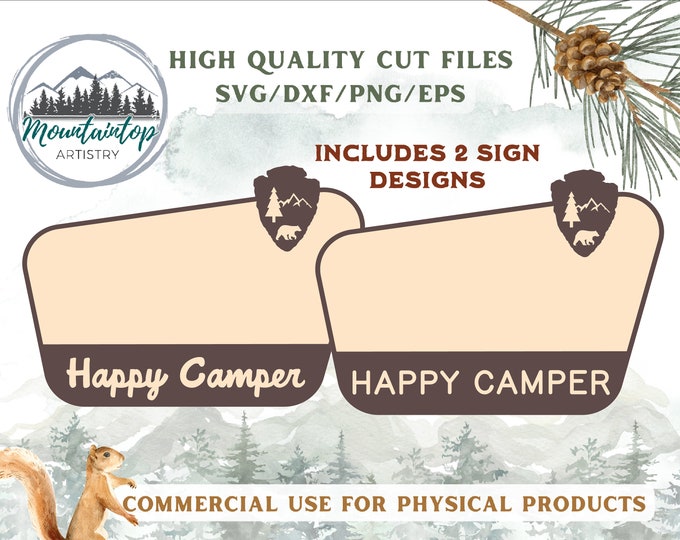 One Happy Camper Customizable National Park Sign Camping Birthday Gift Woodland Baby Shower Forest Wall Art Boho Decor Custom Sign Editable