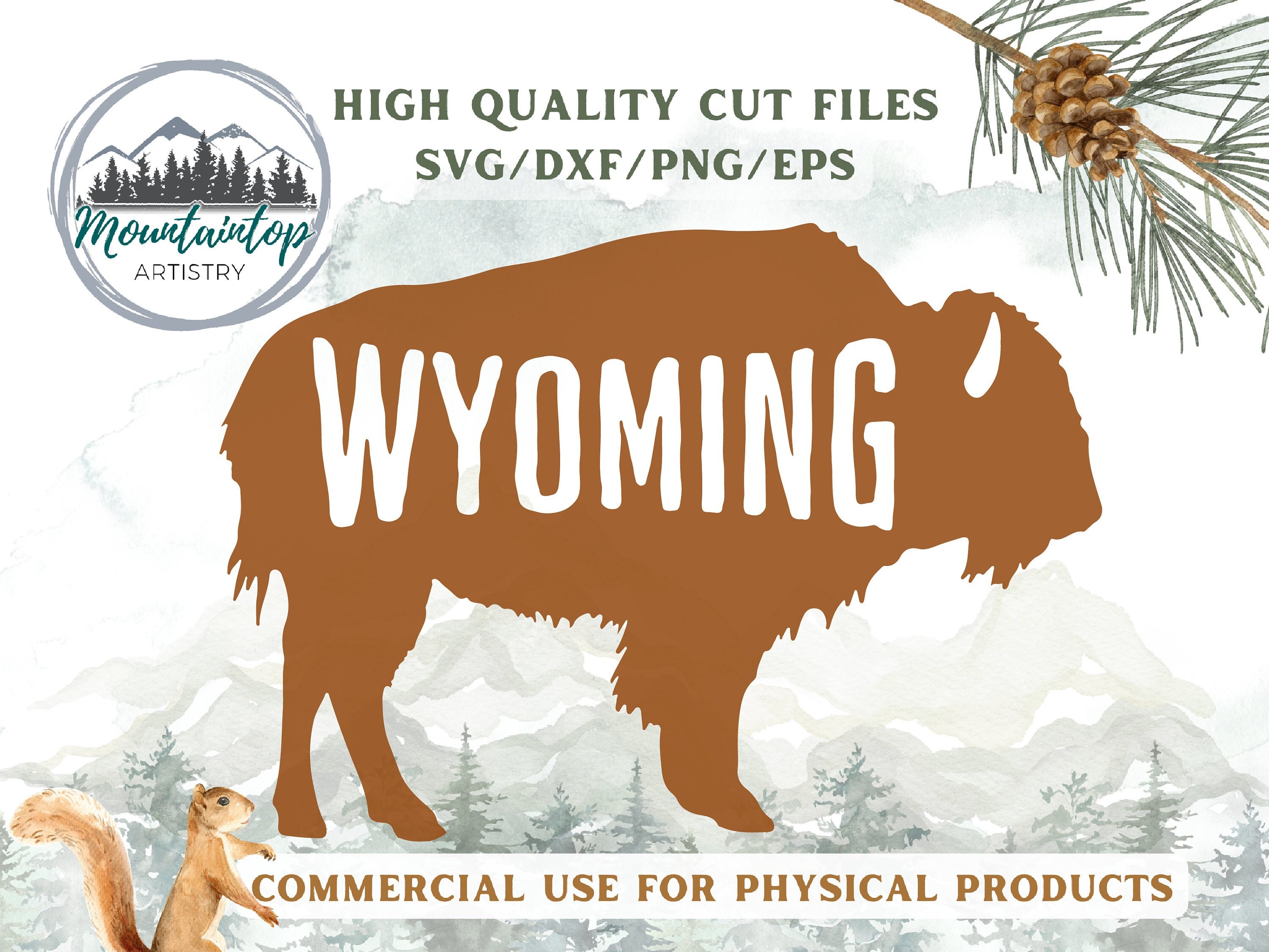 Wyoming Bison Wall Art Wyoming Buffalo SVG Yellowstone Decor Wild West  Bison Gift Wyoming Shirt PNG Buffalo Gift Native Wall Art Bison PNG