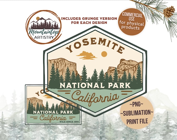 Yosemite National Park PNG California Gift Forest Decor Yosemite Sublimation Shirt Designs National Park Prints California Shirt PNG Bundle