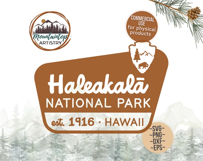 Haleakala National Park Sign Gift For Hikers Hawaii Wall Art National Park Decor Hawaiian SVG Hawaii Shirt PNG Haleakala POD Designs Hawaii
