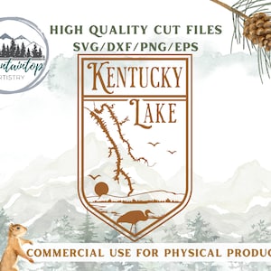Kentucky Lake Wall Art Pesca Regalo Lake House Decor Kentucky Lake Mapa SVG Barco Calcomanía Al aire libre Imprimible Tennessee Regalo Kentucky Camisa SVG