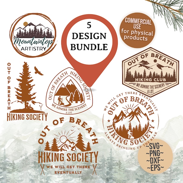 Out of Breath Hiking Gift for Outdoor Lovers Wall Art Gift for Hikers Funny Hiking Shirt PNG Hiking Decal Out of Breath Hiker Decor Mountain