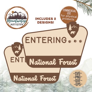 Entrar en el signo del bosque nacional Decoración del vivero del bosque personalizable Arte de la pared del bosque nacional Aula del bosque nacional Tema del parque nacional PNG