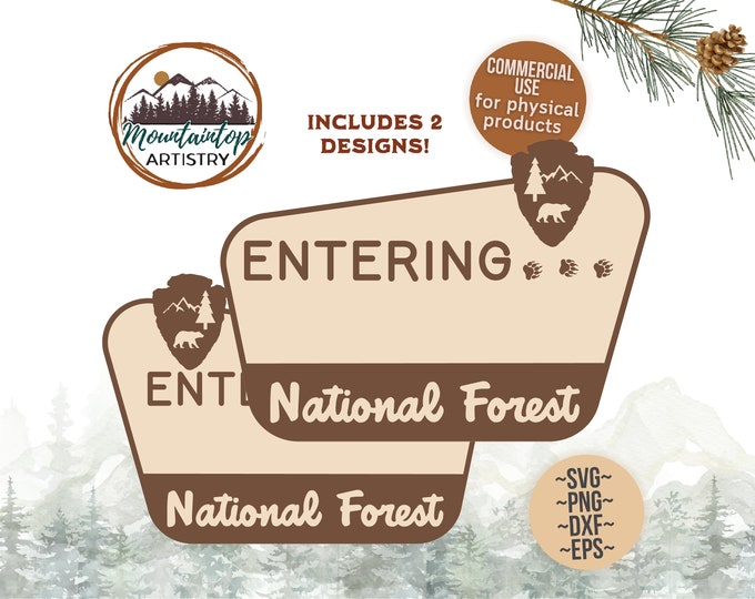 Entering National Forest Sign Customizable Woodland Nursery Decor National Forest Wall Art National Forest Classroom National Park Theme PNG