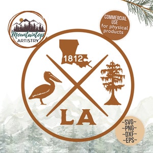 Louisiana Geschenk Pelikan Wandkunst Louisiana Aufkleber Geschenk für Wanderer Zypresse Baum SVG Louisiana Shirt PNG Pelikan Dekor Louisiana POD Designs