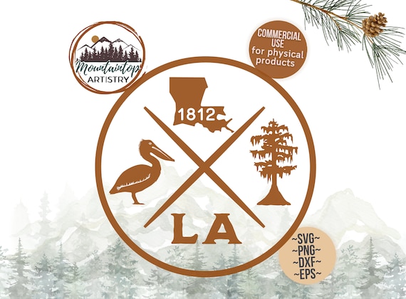 Louisiana Gift Pelican Wall Art Louisiana Decal Gift For Hikers Cypress Tree SVG Louisiana Shirt PNG Pelican Decor Louisiana POD Designs