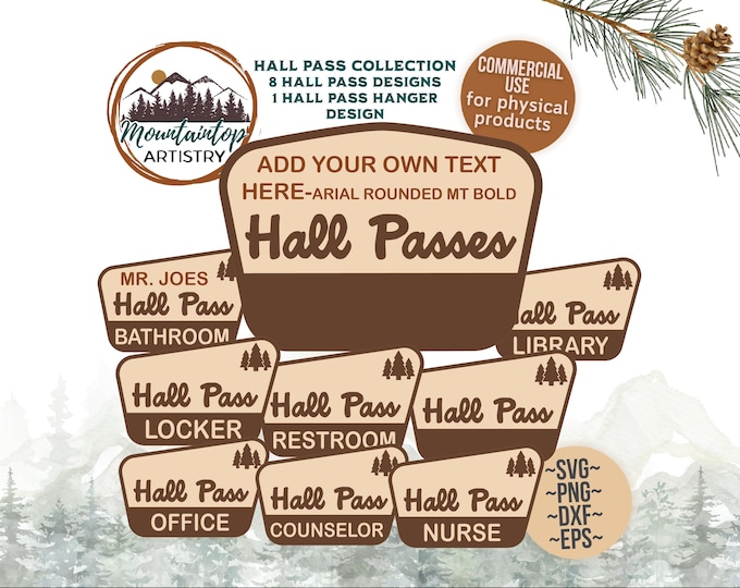 Hall Passes National Park Signs Woodland Classroom Theme Adventure Customizable Teacher Gift Forest Class Decor Nature Themed Hall Passes