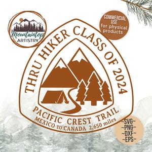 Pacific Crest Trail Gift For Thru Hikers Wall Art PCT Shirt PNG Pacific Crest Trail Decal Hiking Gifts PCT 2024 Printable Congrats Hiking