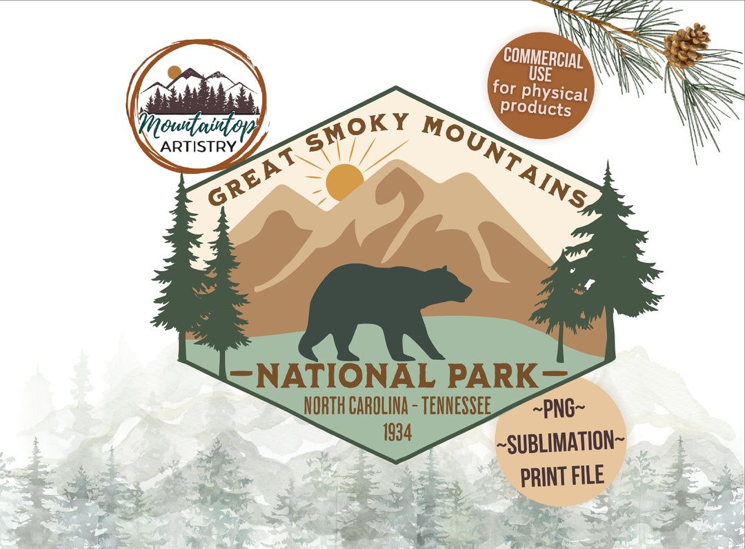 POFULL Retro National Park Kosmetiktasche – Great Smoky Mountains Design, Schwarzer Bär, Wasserabweisend
