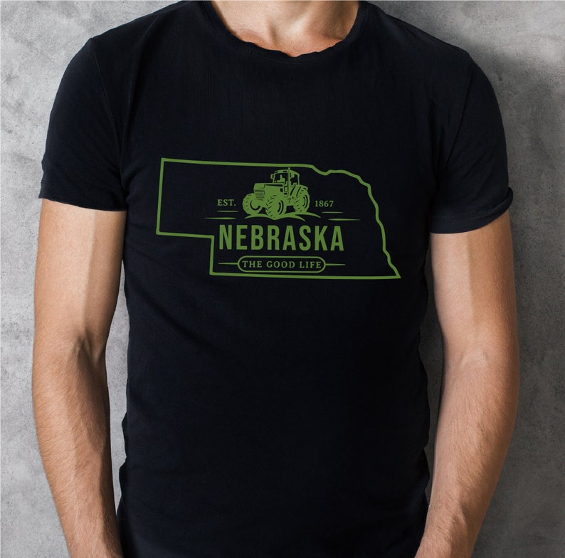 Nebraska SVG Farmer Wall Art Nebraska Cornhusker Shirt PNG Farming Tractor Printable The Good Life Gift Nebraska State SVG Farm Decor Print image 4