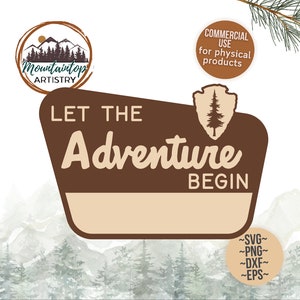Let The Adventure Begin Sign Customizable National Park Sign Woodland Decor Forest Customizable Adventure Sign Wedding Editable Gift Couple
