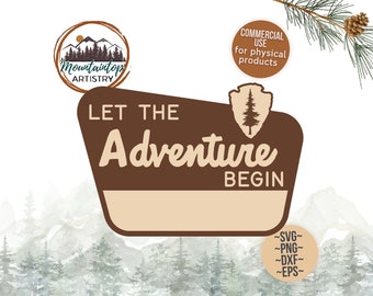 Let The Adventure Begin Sign Customizable National Park Sign Woodland Decor Forest Customizable Adventure Sign Wedding Editable Gift Couple