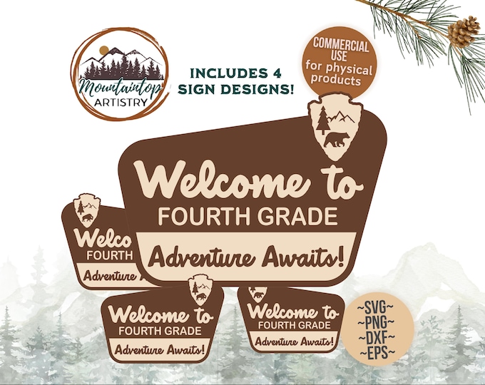 Fourth Grade Classroom Adventure Sign: National Park Theme SVG (Digital Download