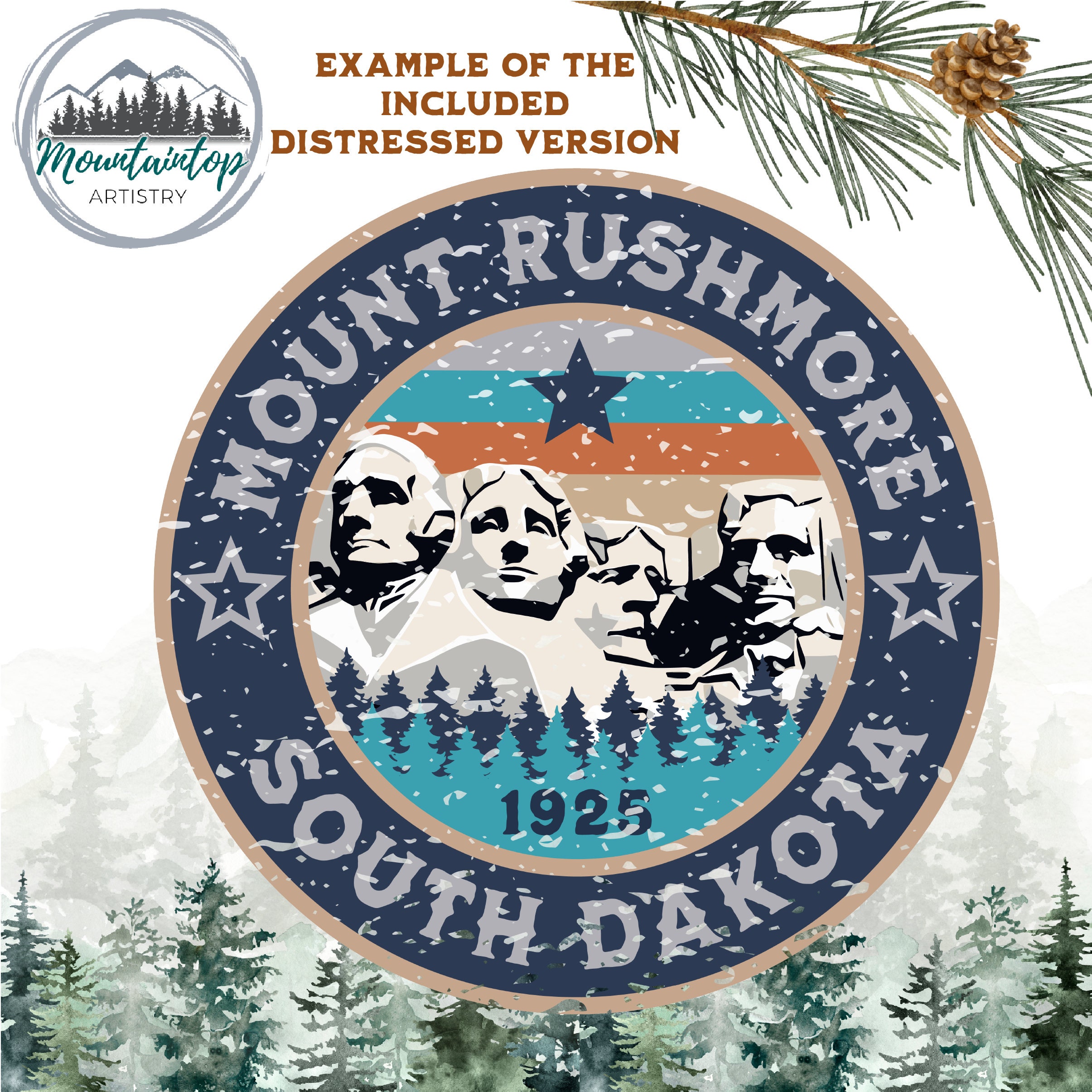 Mount Rushmore PNG South Dakota Wall Art Mount Rushmore Shirt 
