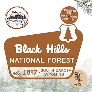 Black Hills National Forest Regalo Camisa de Dakota del Sur PNG Black Hills Keepsake South Dakota Wall Art Black Hills National Forest POD Designs