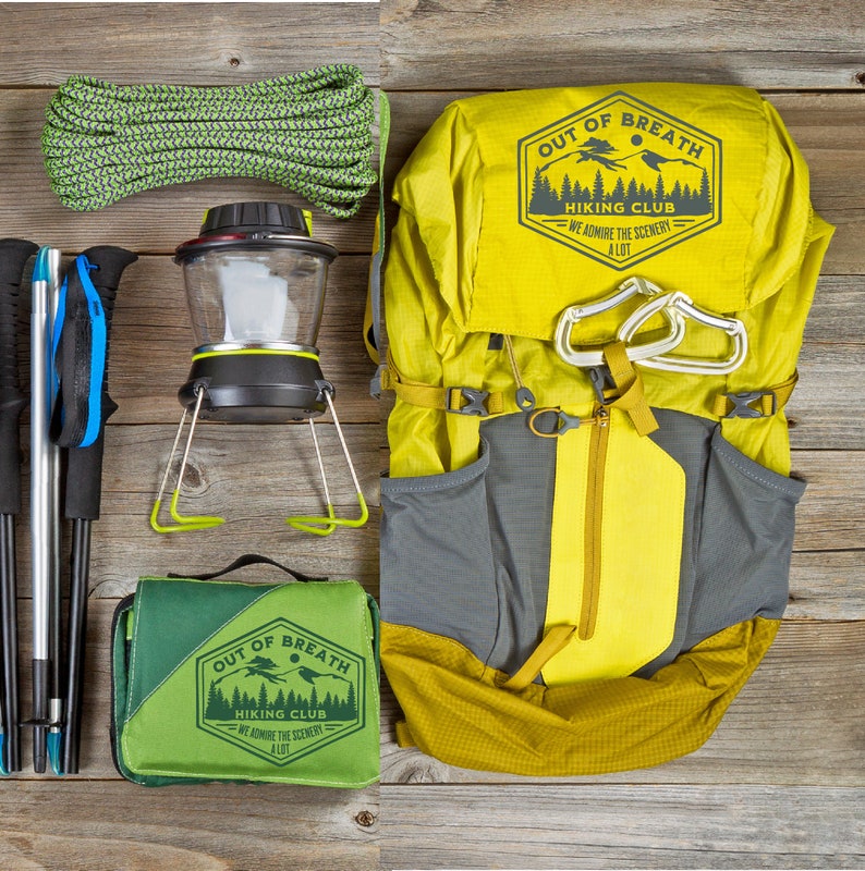 Out of Breath Hiking Gift for Outdoor Lovers Wall Art Gift for Hikers Funny Hiking Shirt PNG Hiking Badge Out of Breath Hiker Decor Mountain image 6