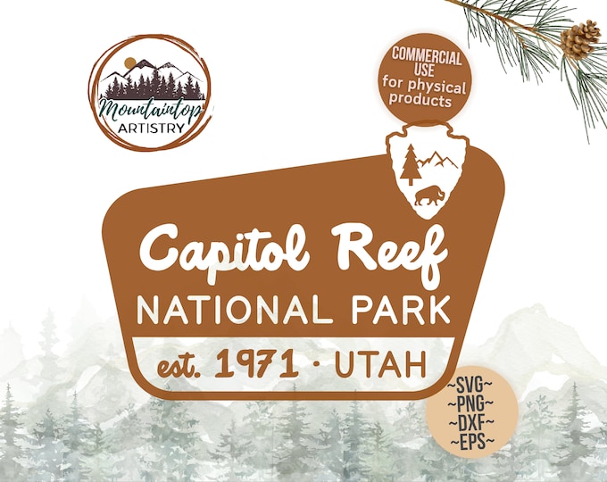 Capitol Reef National Park Design For Shirts Utah Gifts For Hikers Capitol Reef Shirt PNG Utah POD Designs National Park Gifts Capitol Reef