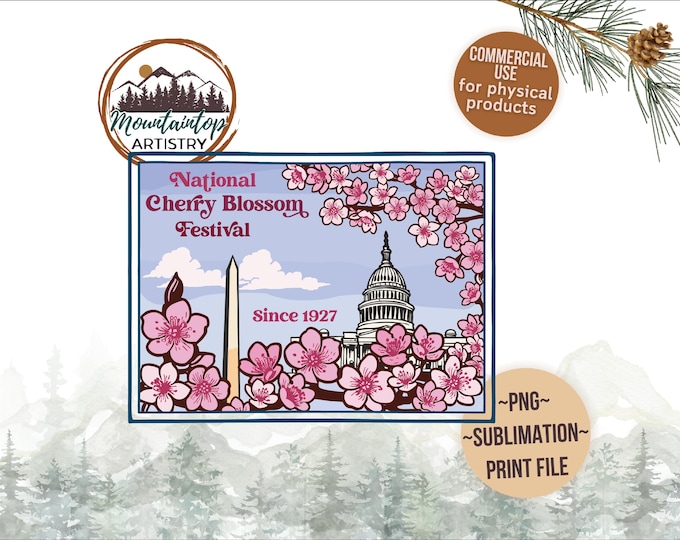 Cherry Blossom PNG Washington DC Patch National Cherry Blossom Festival PNG Cherry Blossom Gift Washington Shirt Capitol Building Keepsake