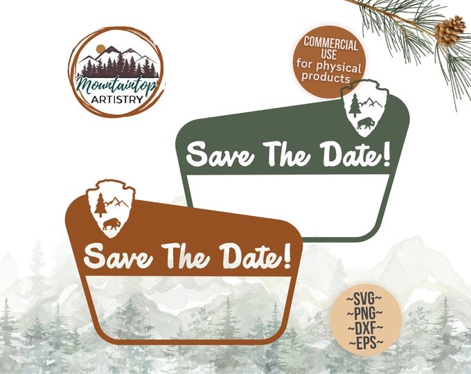 Save The Date Sign National Park Theme Woodland Wedding Decor Forest Theme Wedding Save The Date Park Sign PNG Customizable Save The Date