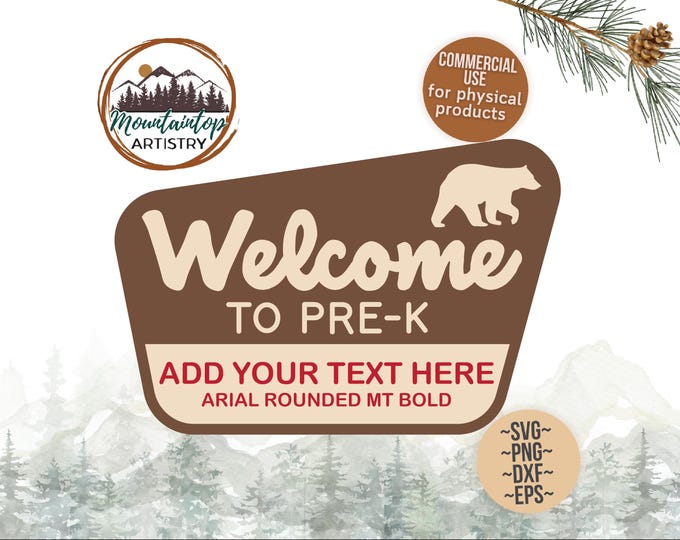Welcome To Pre-K Sign Customizable Classroom Camping Decor National Park Theme Pre Kindergarten Welcome Sign Gift For Teachers Pre K Sign