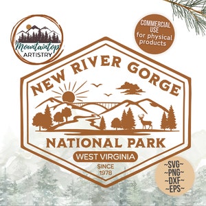 New River Gorge National Park Gift For Campers West Virginia Shirt PNG New River Gorge Printable West Virginia POD Designs National Park Art
