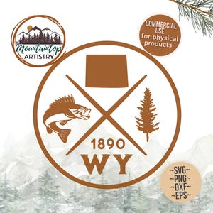 Sticker doré Wyoming cadeau Wyoming art mural pêche au doré chemise PNG Wyoming State SVG cadeau western pêche Decor Lake House art mural