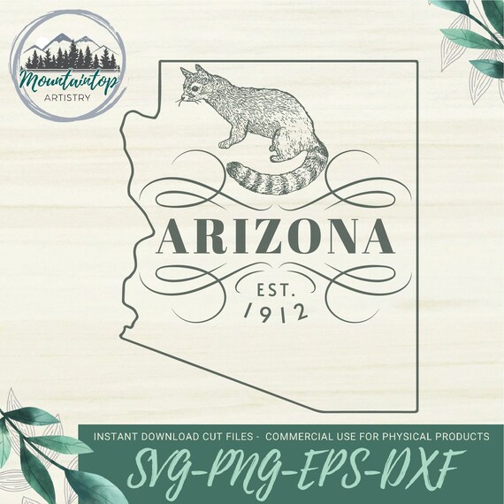 Arizona Themed Gifts Arizona State Ringtail SVG Arizona Etsy