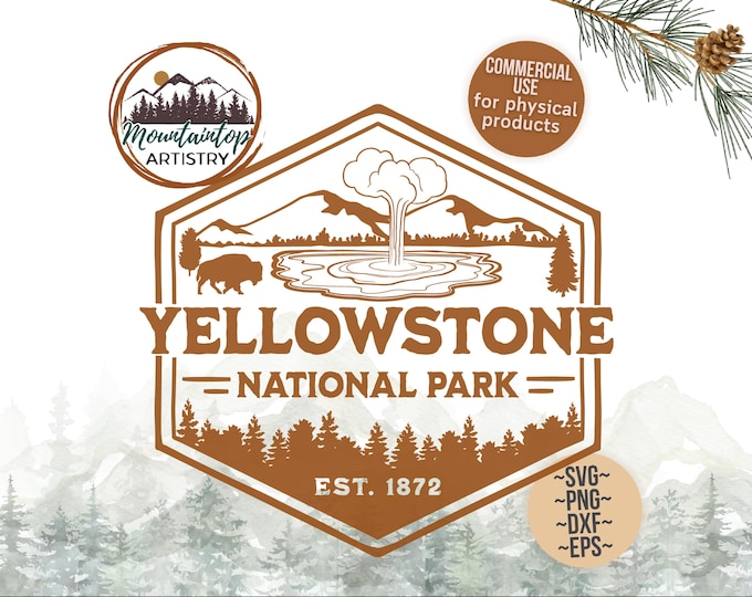 Yellowstone National Park SVG Files For Shirts Wyoming PNG Yellowstone Gifts Wyoming Mountains Wall Art Yellowstone Prints For Tshirts SVG
