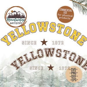 Pack Parc national de Yellowstone pour chemises PNG Cadeau Yellowstone Art mural Wyoming Insigne parc national SVG Yellowstone POD Designs Wyoming