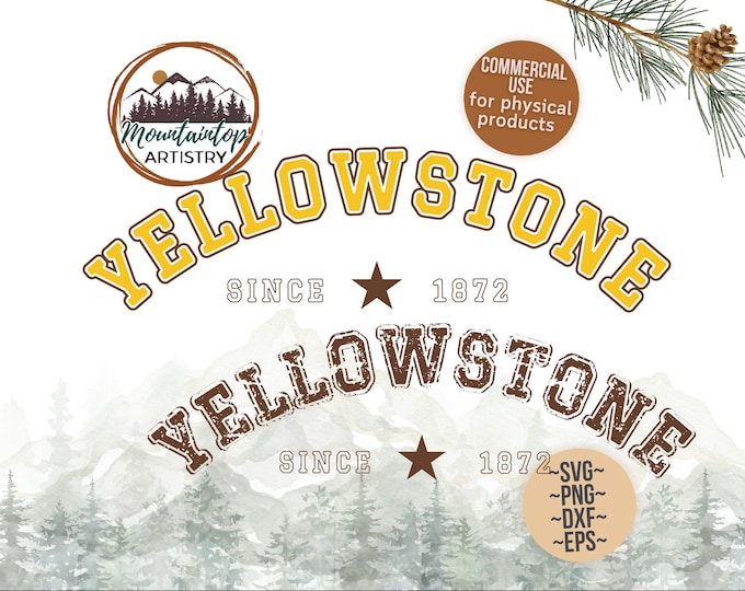 Yellowstone National Park Bundle For Shirts PNG Yellowstone Gift Wyoming Wall Art National Park Badge SVG Yellowstone POD Designs Wyoming