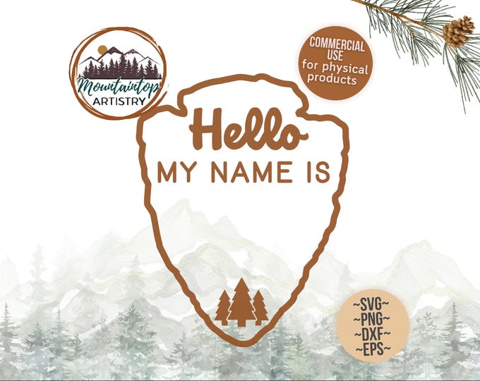 Hello My Name Is Sign Printable Name Tag Forest Classroom Decor Hello Name Tag National Park Sign School Name Tag Sign National Forest Decor