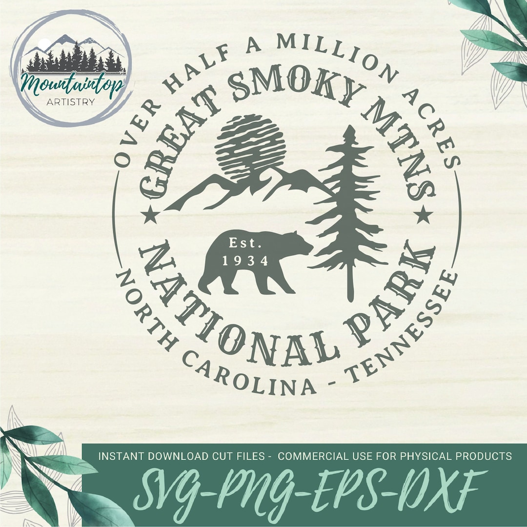 Great Smoky Mountains SVG, National Park Decor, Smoky Mountains
