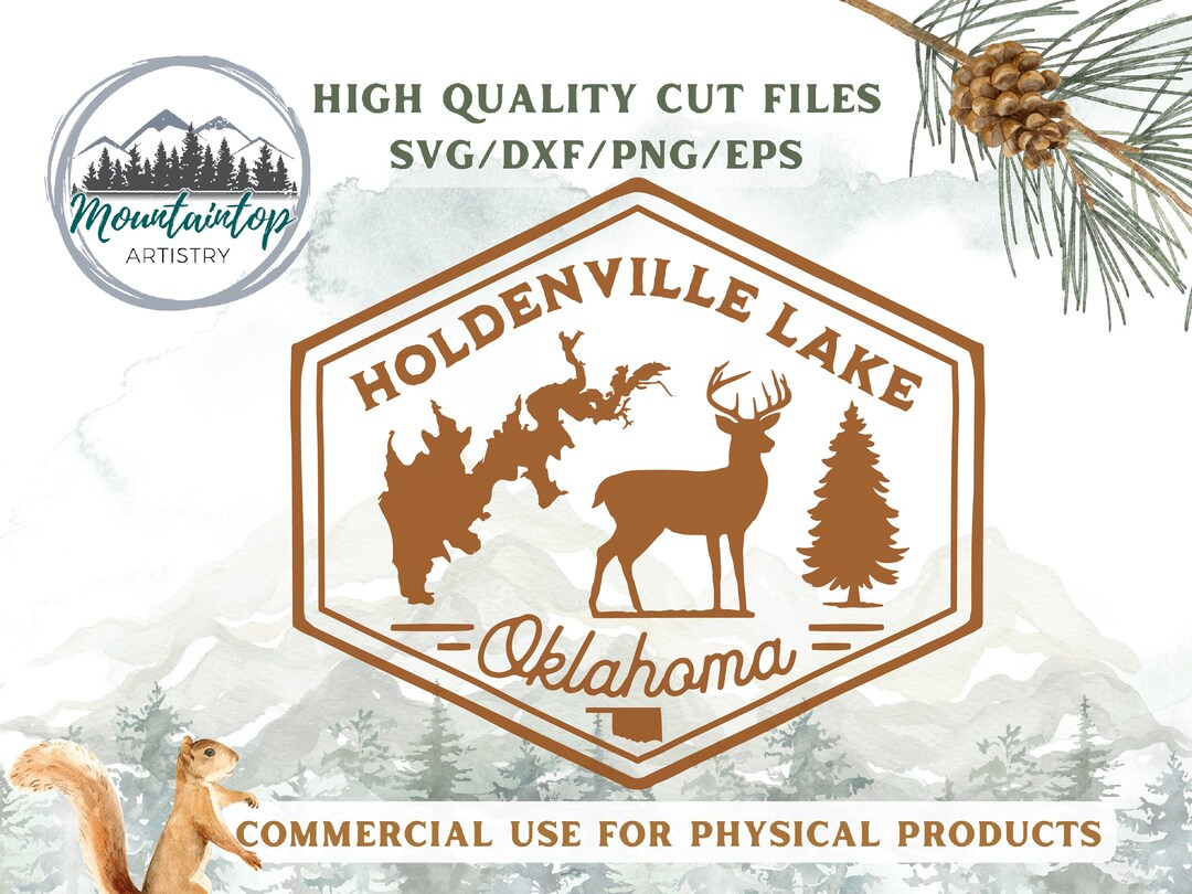 Holdenville Lake Oklahoma Wall Art Whitetail Deer Lake House Etsy