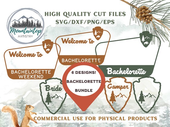 Bachelorette Bundle Customizable Sign Bridesmaids Gift National Park Theme Camping Bachelorette Party Hiking Decor Outdoorsy Wall Art PNG