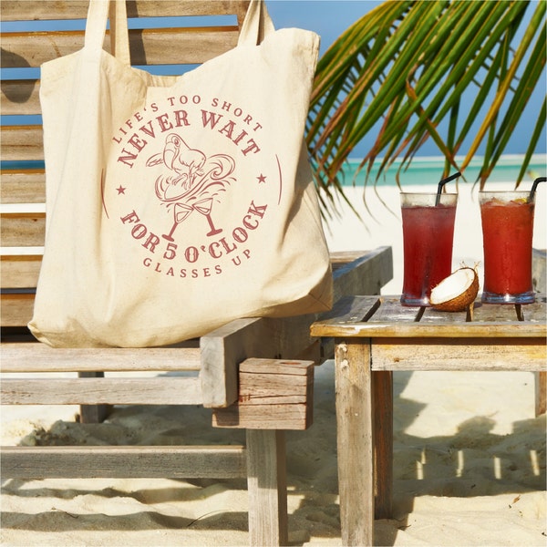 Never Wait For 5 O'Clock Day Drinking Shirt PNG It's 5 O'Clock Somewhere Sign Summer Vibes Parrot Head Decor It's 5 O Clock Somewhere Gift