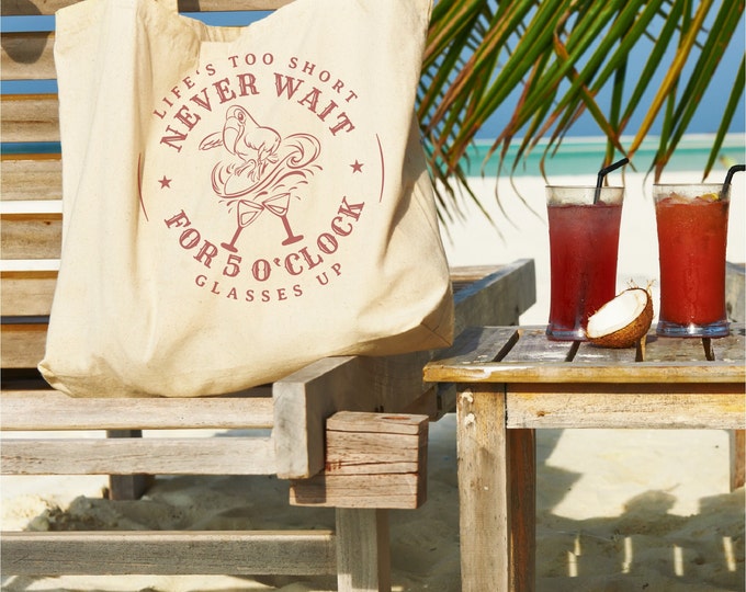 Never Wait For 5 O'Clock Day Drinking Shirt PNG It's 5 O'Clock Somewhere Sign Summer Vibes Parrot Head Decor It's 5 O Clock Somewhere Gift