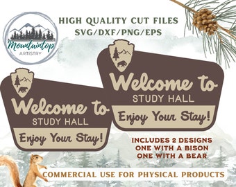 Study Hall Class Welcome Sign National Park Theme Classroom Forest Wall Art Gift For Teachers Class Forest Decor Nature Welcome Sign Class