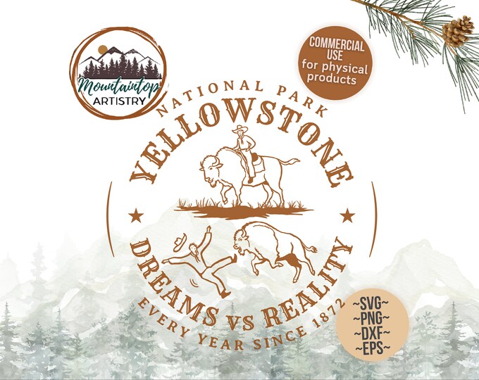 Yellowstone National Park Gifts For Hikers Wyoming Wall Art Yellowstone Shirt Sublimation Design Yellowstone POD Designs Funny Bison Shirt