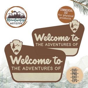 Bienvenue dans les aventures de Sign National Park Thème Woodland Baby Shower Forest Wall Art Nature Thème Anniversaire Camping Aventure Wall Art