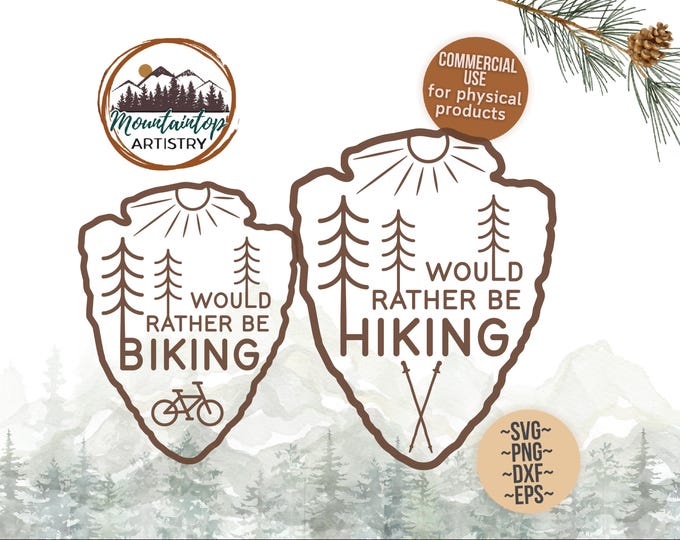 Rather Be Hiking Shirt PNG Hiking Wall Art Gift for Hikers Mountain Bike Shirt SVG Hiking Badge Gift for Mountain Bikers Mountain Decor SVG