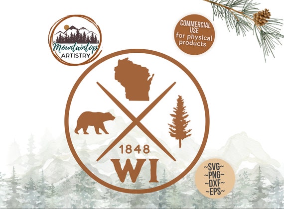 Wisconsin SVG Black Bear Decor Wisconsin Wall Art Bear Forest Theme Wisconsin Shirt PNG Black Bear Decal Wisconsin Gift For Hunters Bear SVG