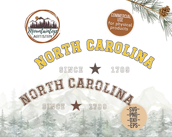 North Carolina Shirt PNG North Carolina Gift Beach House Decor North Carolina SVG Appalachian Mountains Decal North Carolina POD Designs